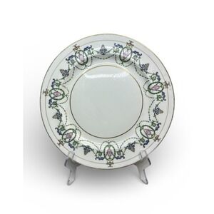 Minton‎ H2581 Chop Plate Charger Garland Urns Floral Gold Pink Blue Green 12.5"